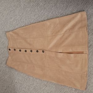 Ann Taylor's TALL FAUX SUEDE BUTTON MIDI SKIRT